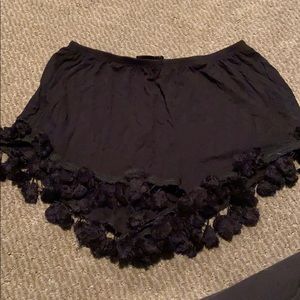 Audrey Black Tassel Shorts